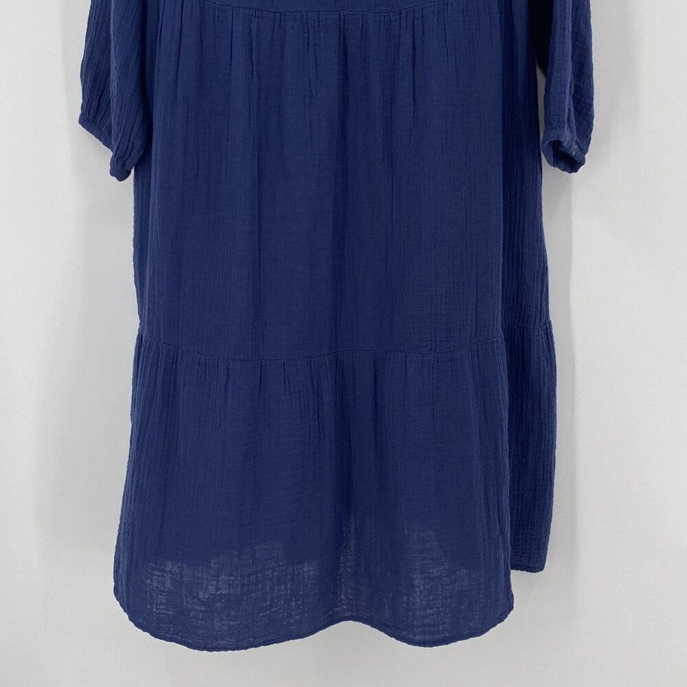 Beachlunchlounge Size XXL Cotton Gauze Tiered Midi Dress Resort Vacation Coastal - Picture 9 of 14